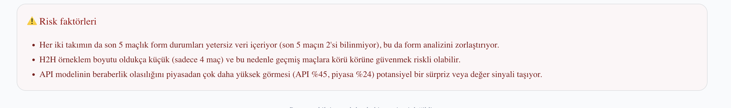 Veri kalitesi puanı ve risk faktörleri